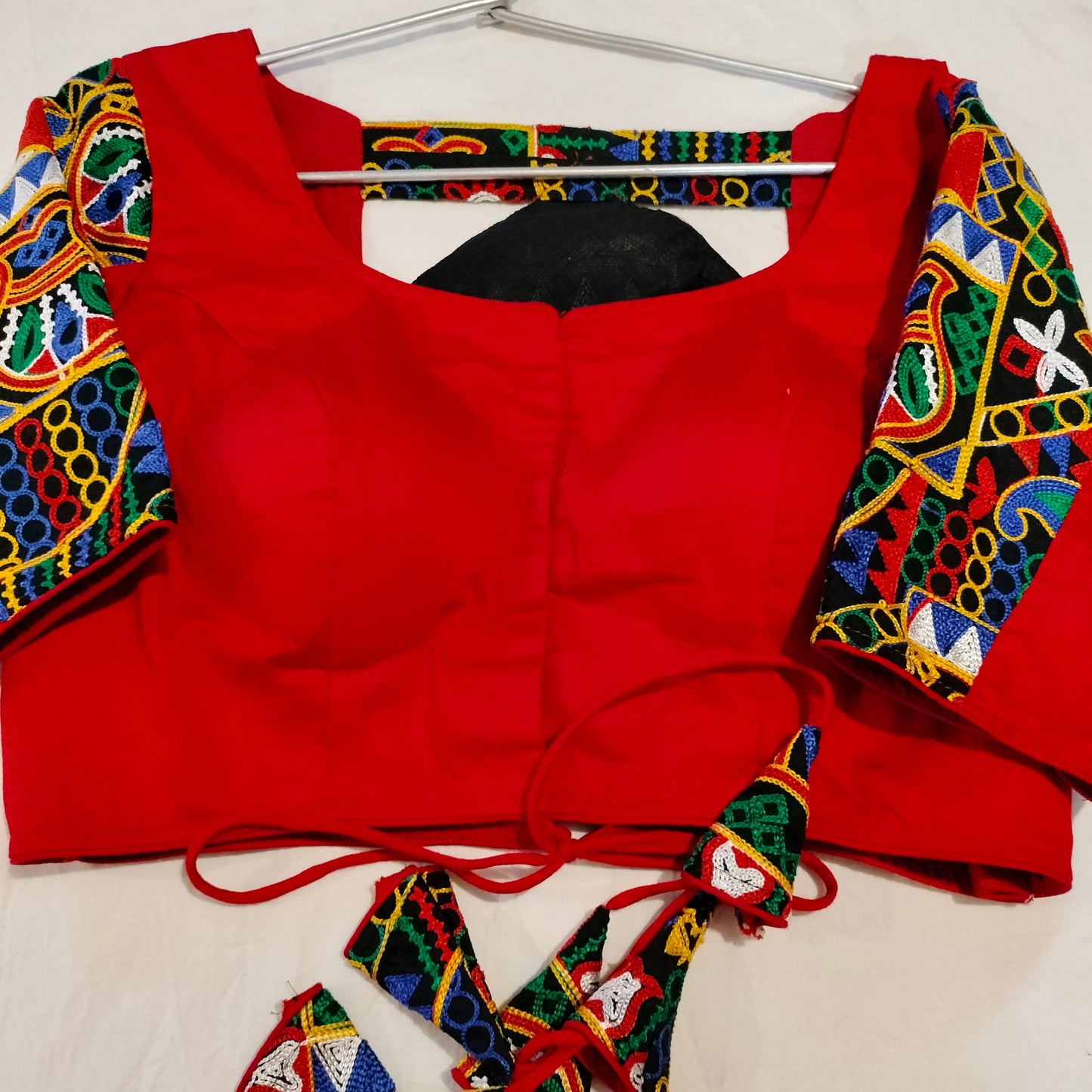 Red blouse With Patch Work