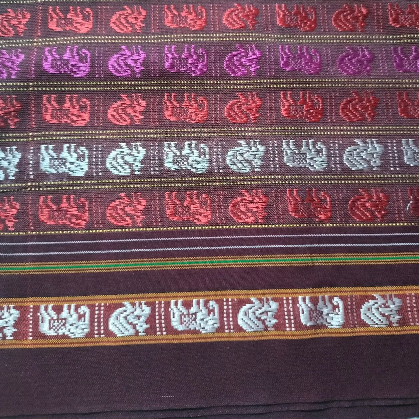 Khana Blouse Pieces Multicolour With Maroon Border