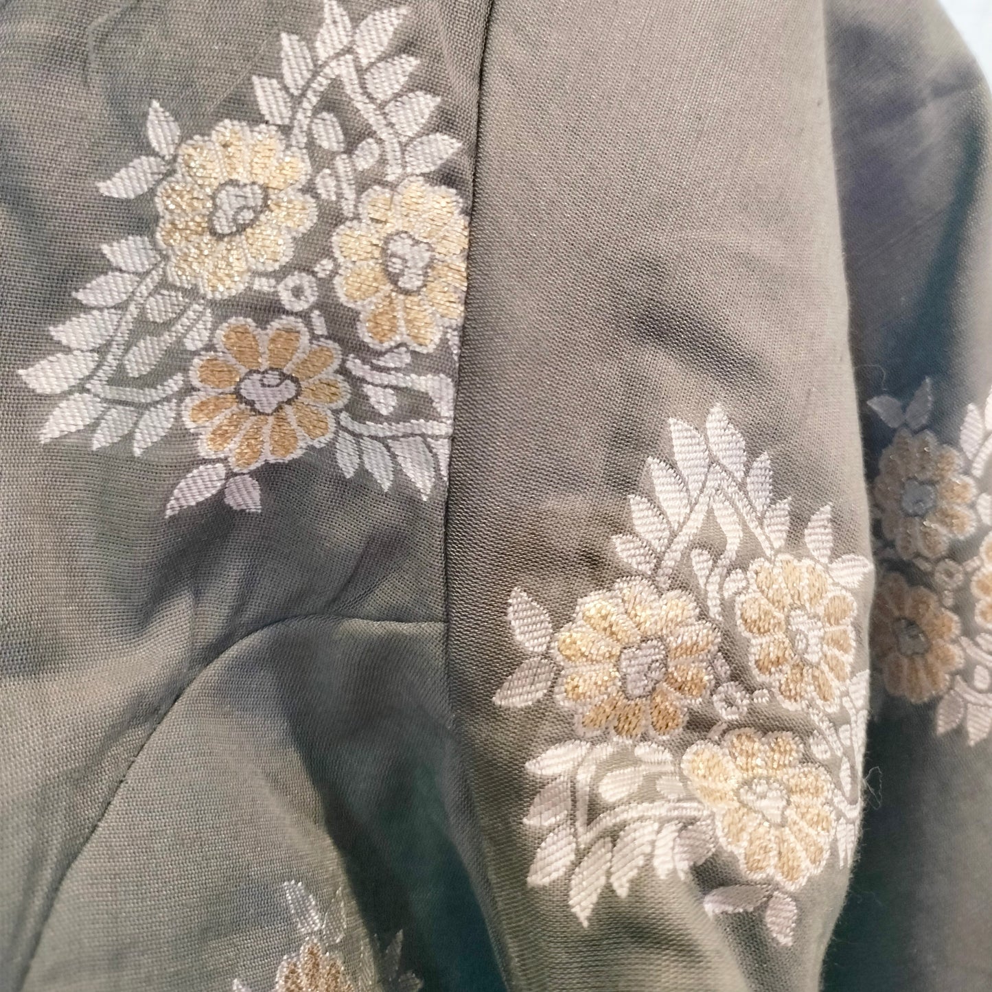 Blouse with Banarasi Work Grey Colour