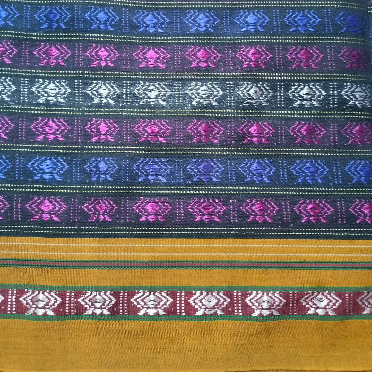 Khana Blouse Pieces Multicolour with Yellow Border