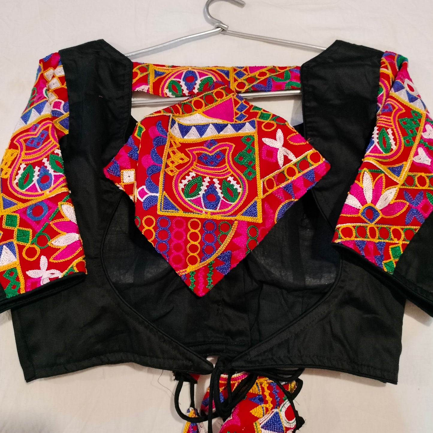 Black Patch Work Blouse