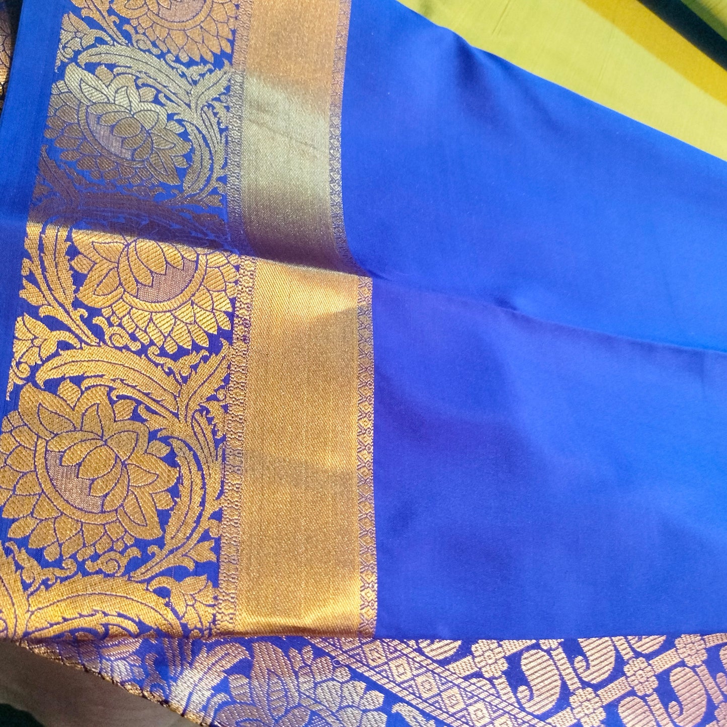 Silk Saree Green with Blue