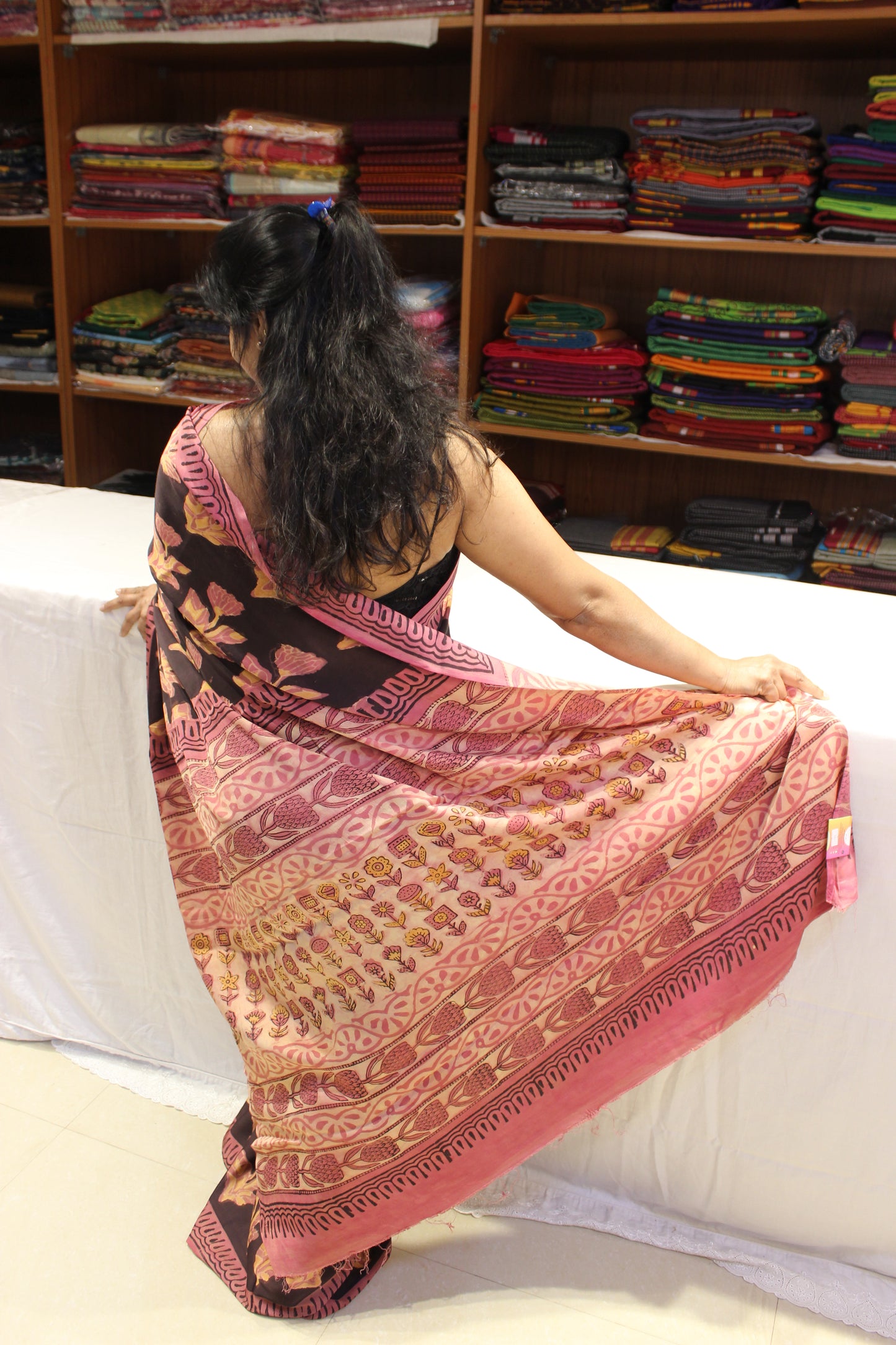 Vanaspati Modal Silk Brown Brown Pink