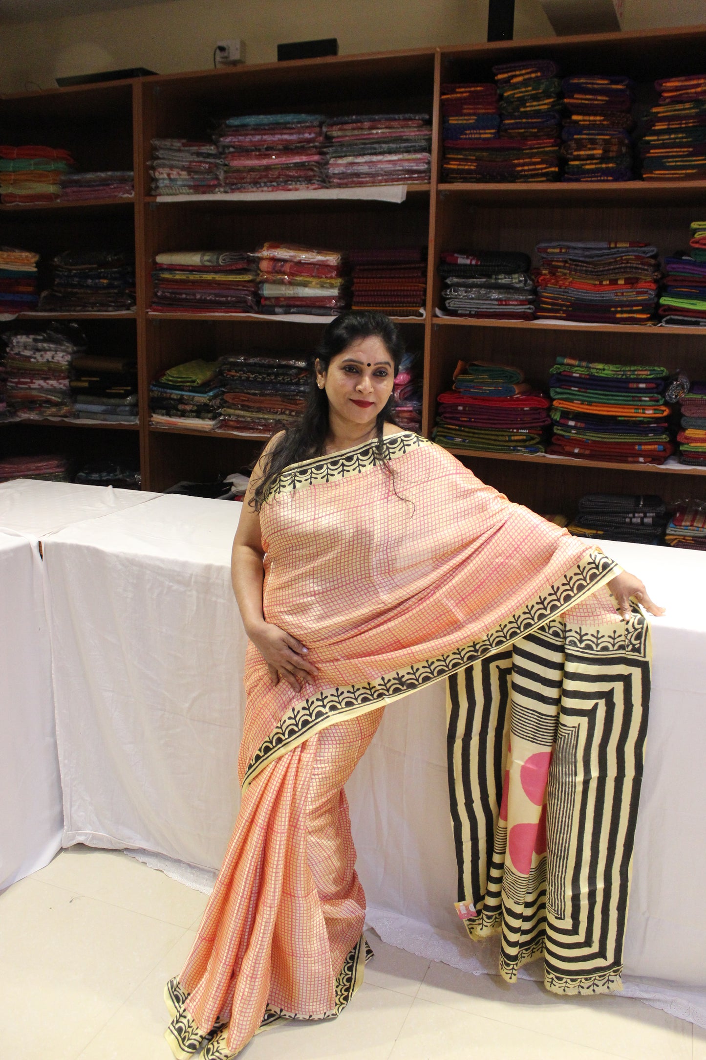 Vanaspati Modal Silk Sarees Peach