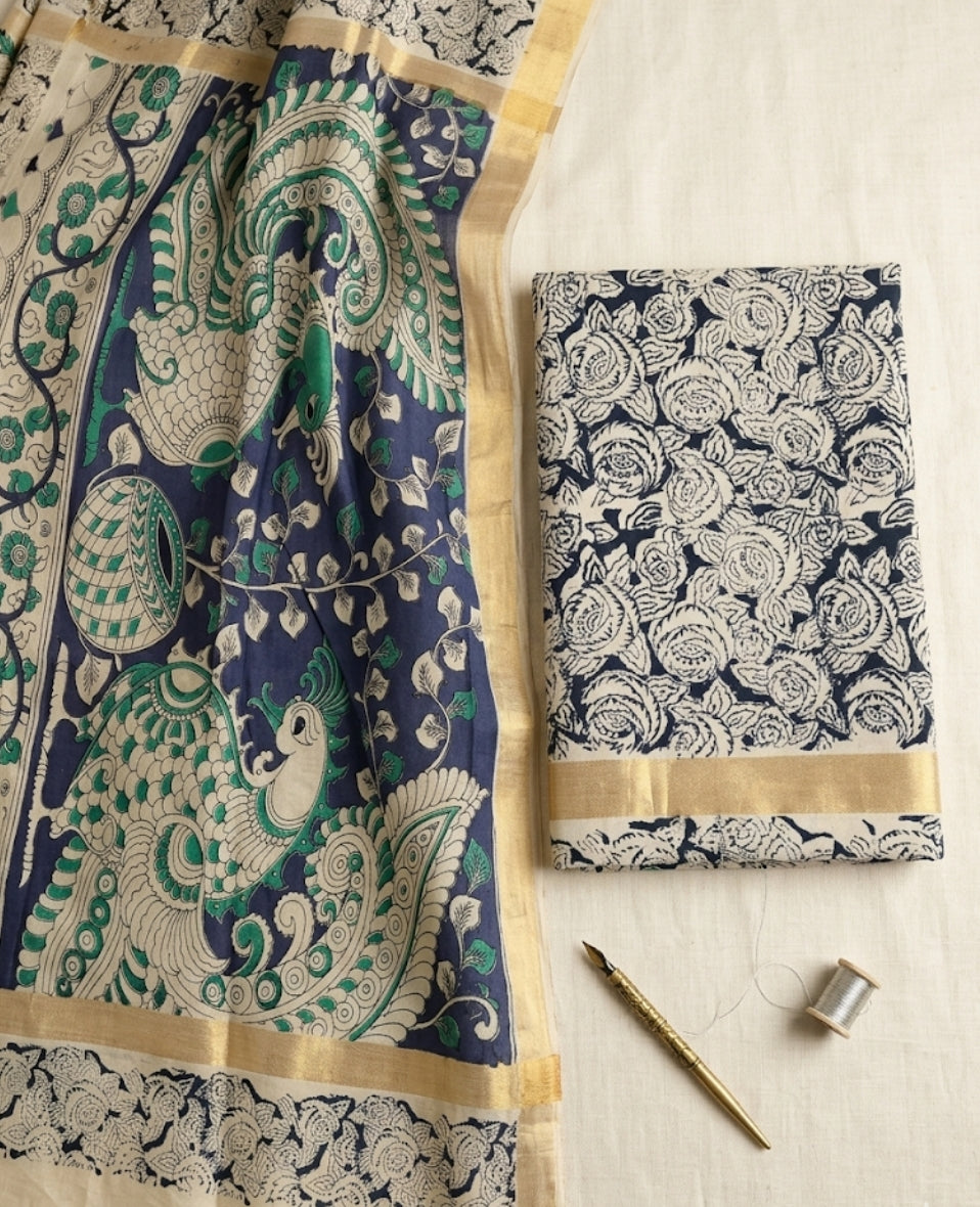 Kalamkari Nellore Mangalagiri Silk Saree