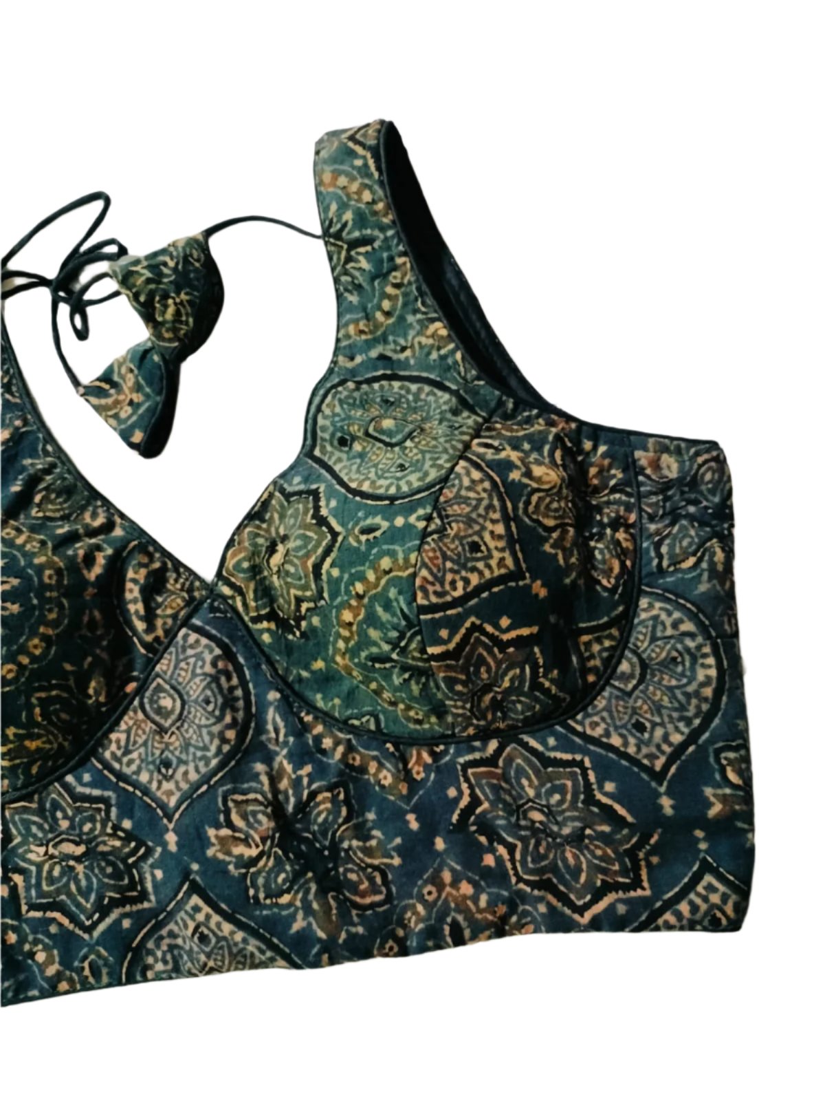 Designer Blouse Ajrakh Green Size 36