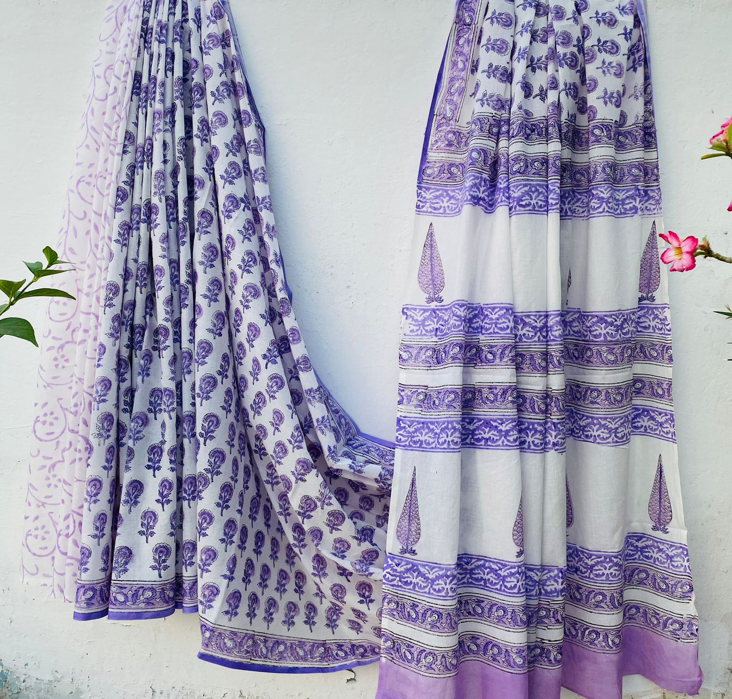 Mul Cotton Saree Purple