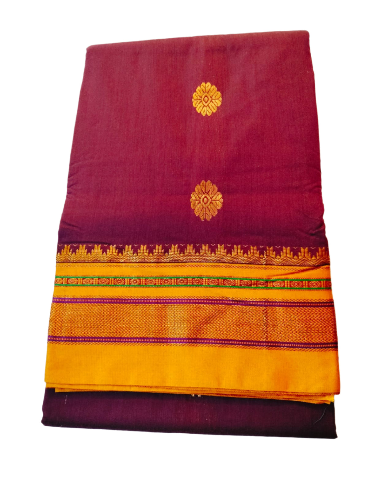 "Ilkal Cotton Saree with Narayanpet Silk Pallu