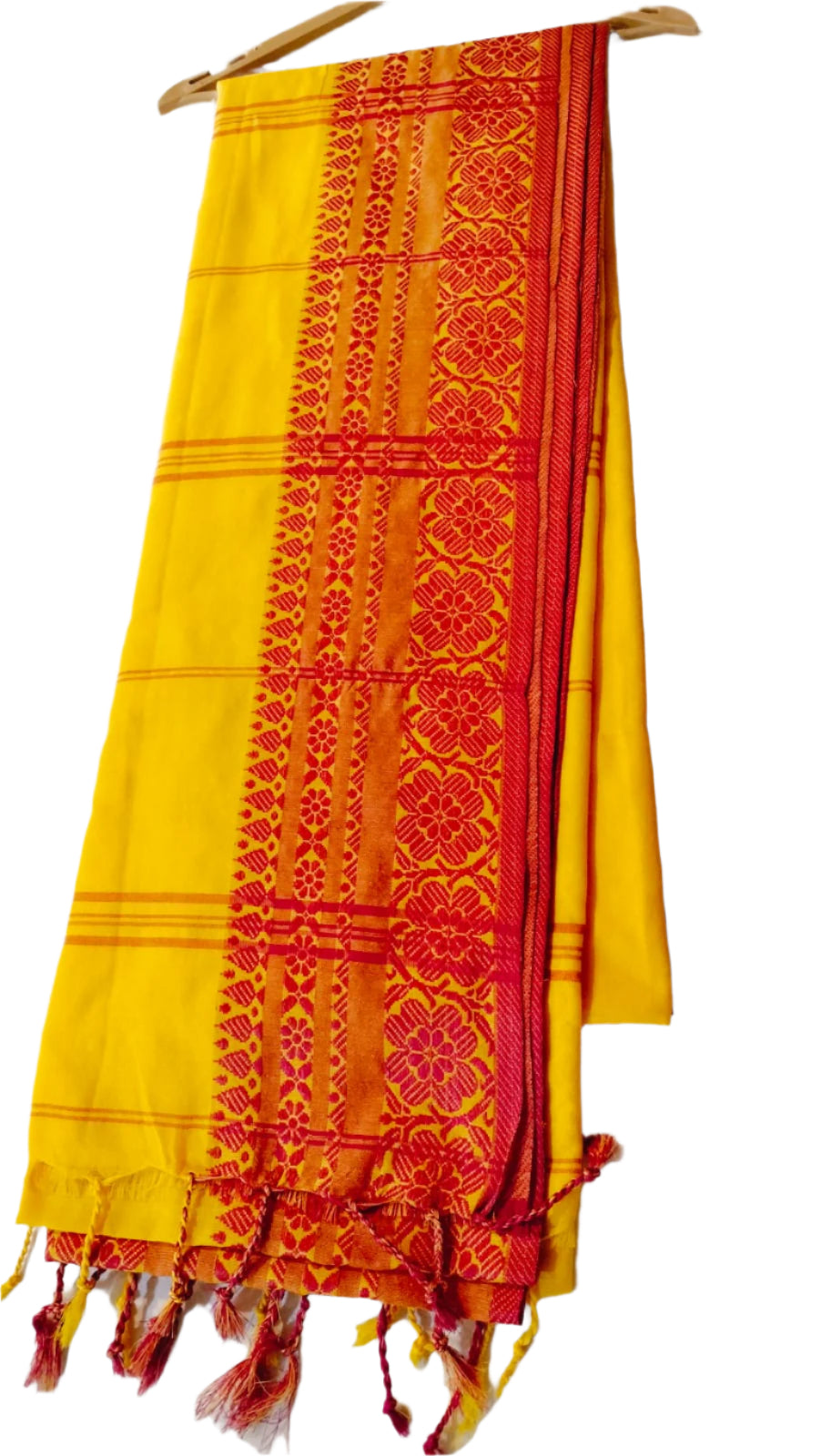 Pure Cotton Handloom Saree Yellow