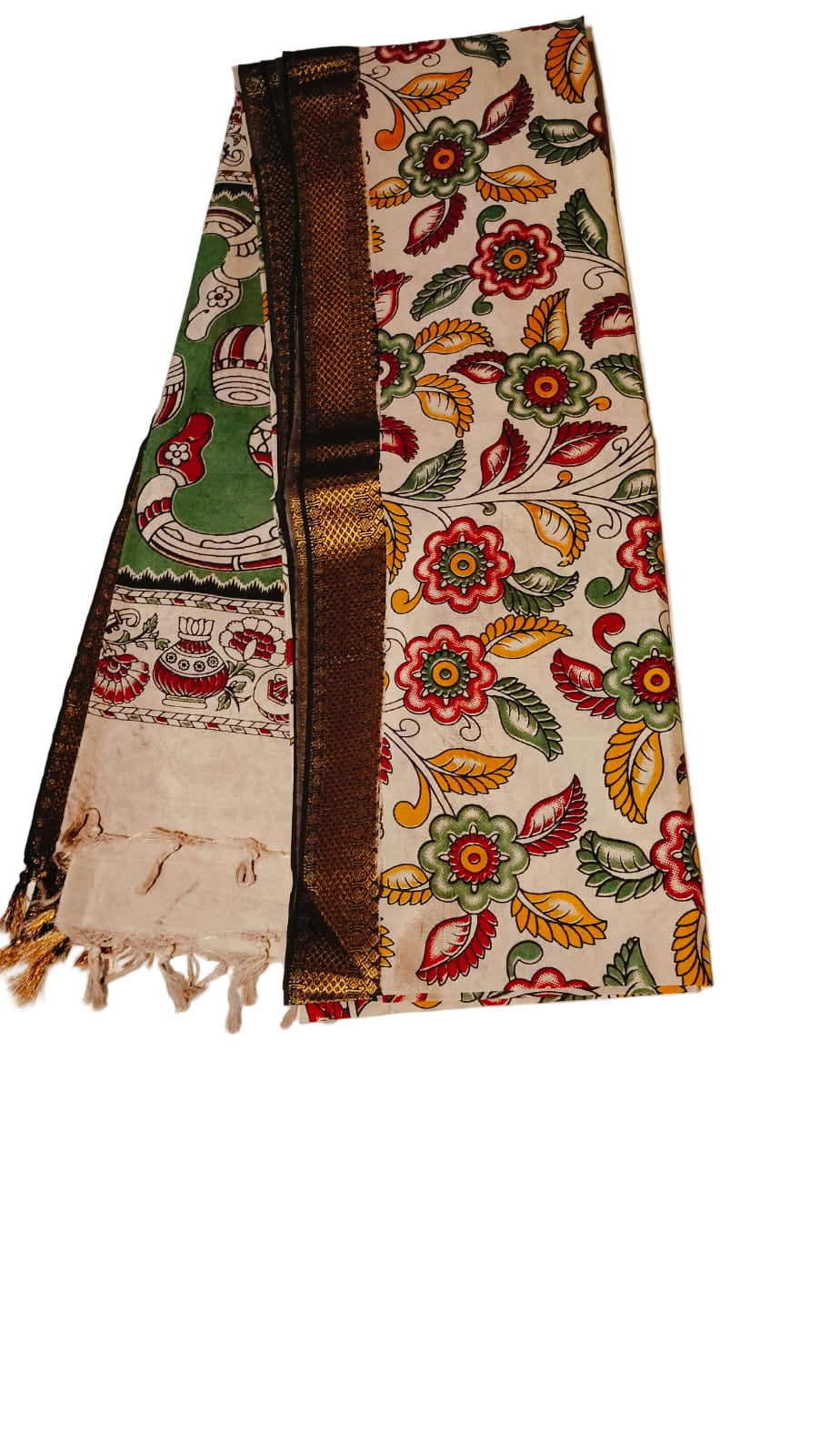 Nizam Border Mangalagiri Silk Kalamkari Dupattas