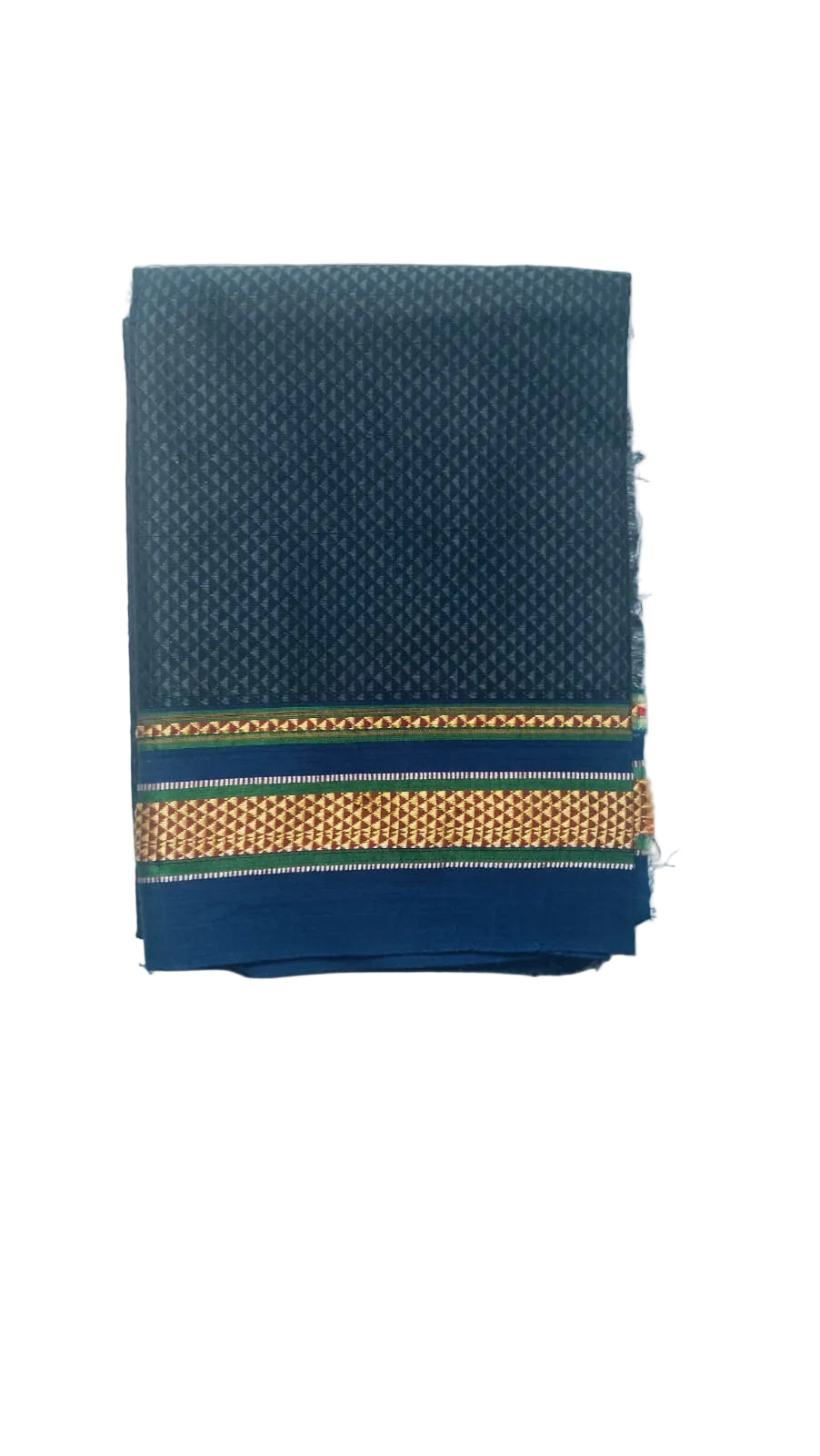 Khun Blouse Fabric - Black with Blue