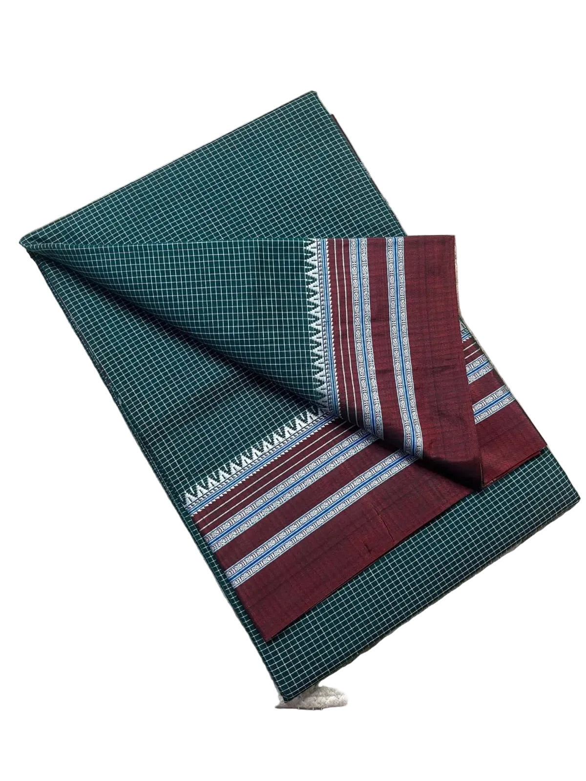 Narayanpet Cotton Silk Saree with Ilkal Topi Teni Viscose Pallu