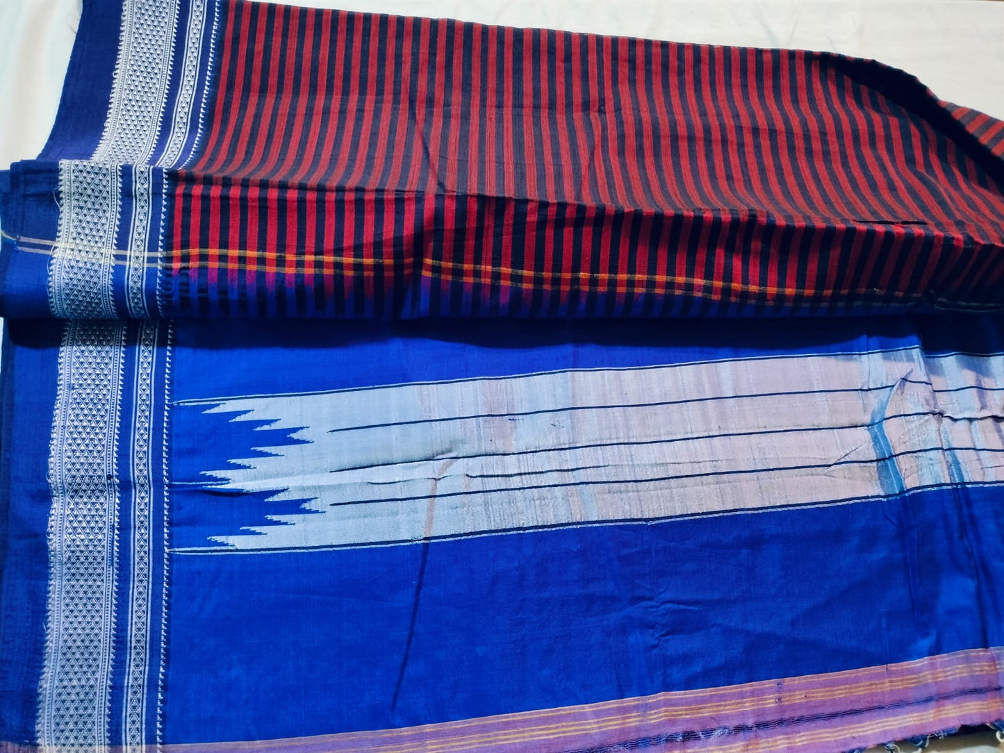 Ilkal Pure Cotton Saree Brown with Purple