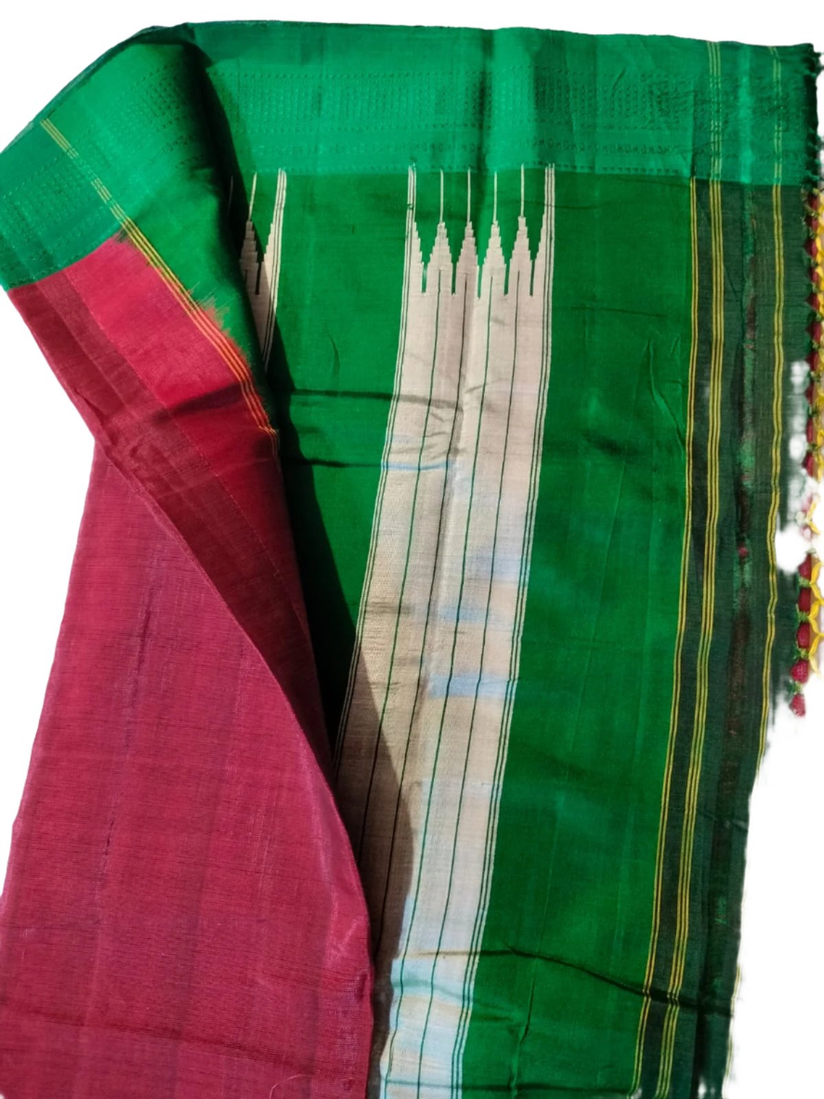 Ilkal Satin Silk Plain Border