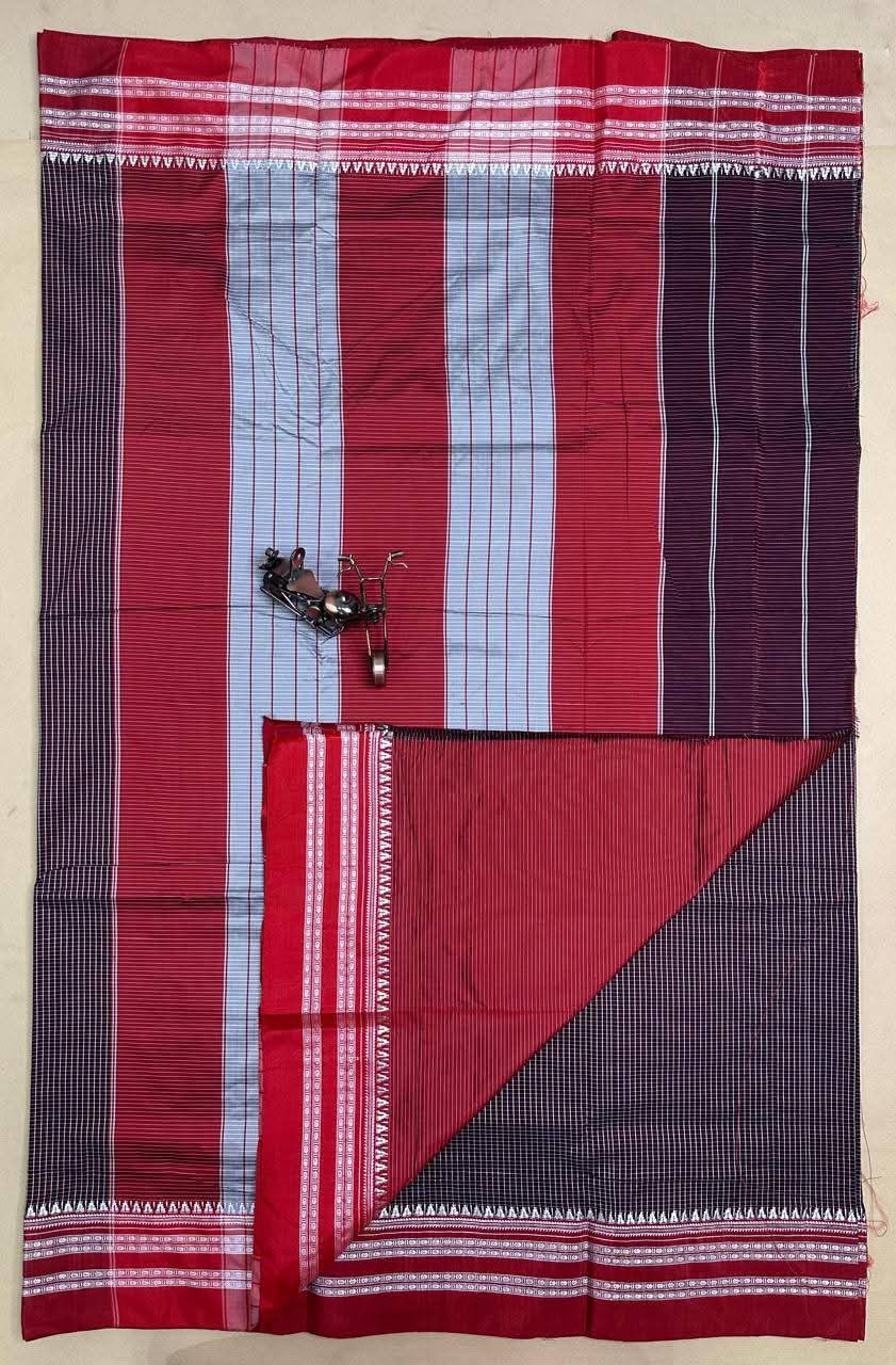 Narayanpet Cotton Silk Saree with Ilkal Topi Teni Pallu | Handcrafted Weave