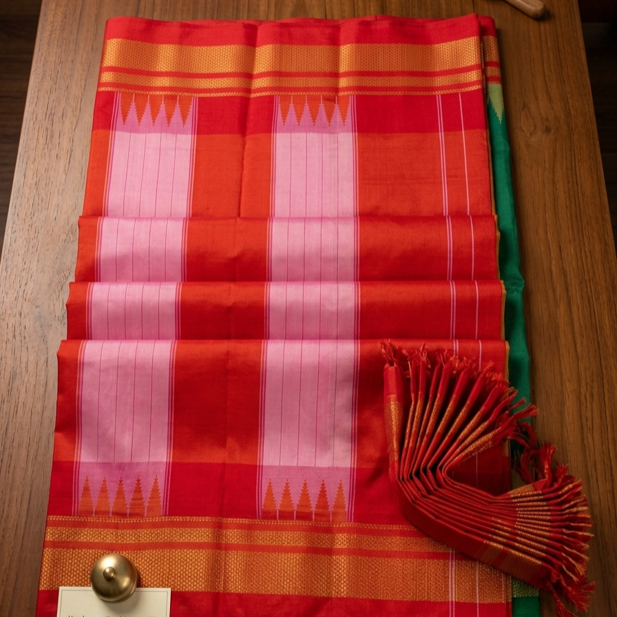 Ilkal Temple Border Saree