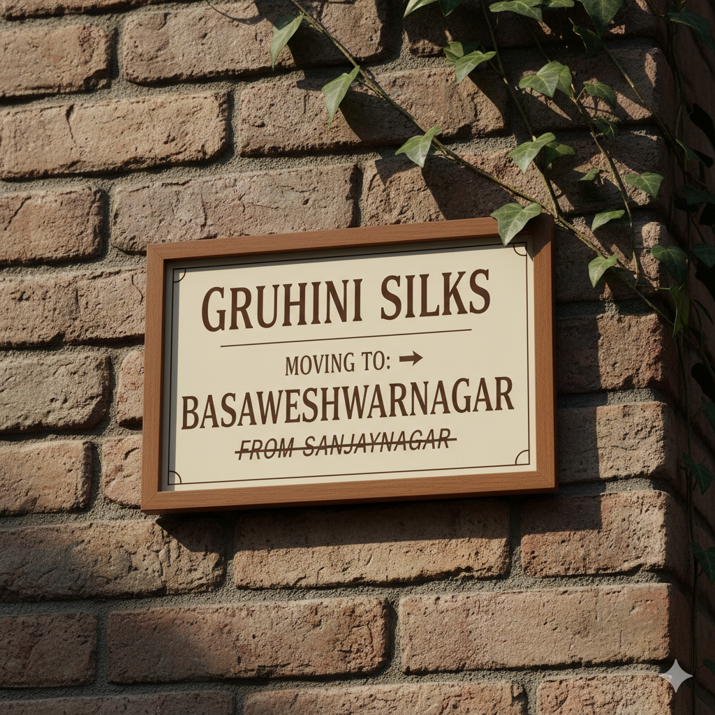✨ A New Beginning for Gruhini Silks – We’re Moving to a Prime Location!