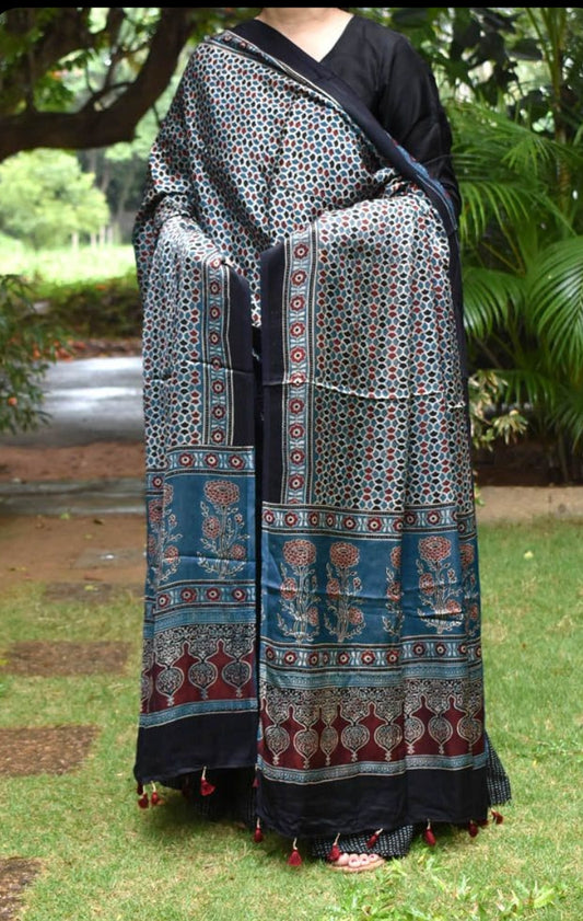 Which Colour Salwars and Kurtis Pair Best with Ajrakh Modal Silk Dupattas?
