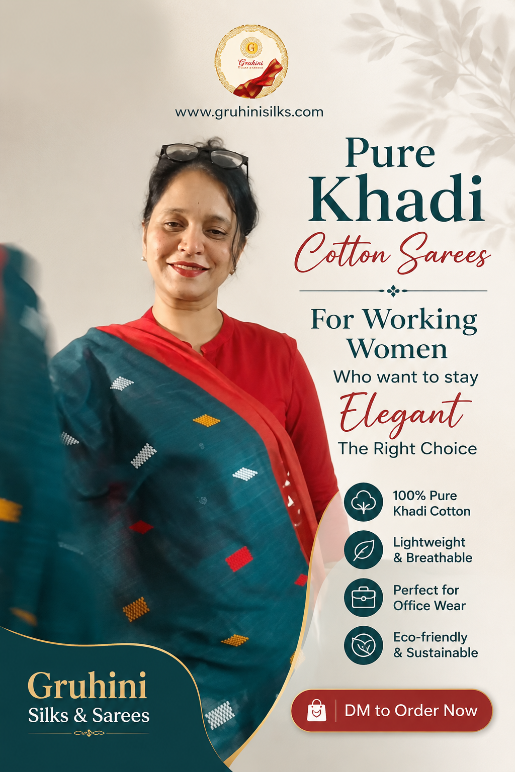 Beautiful Khadi Cotton Sarees for Working Women – Comfort Meets Elegance