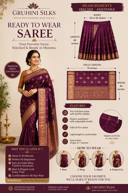 Ready-to-Wear Sarees | Gruhini Silks Coming Soon