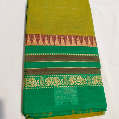 Chettinad Cotton Mehendi green saree