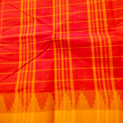 Chettinad Cotton Orange with Yellow saree