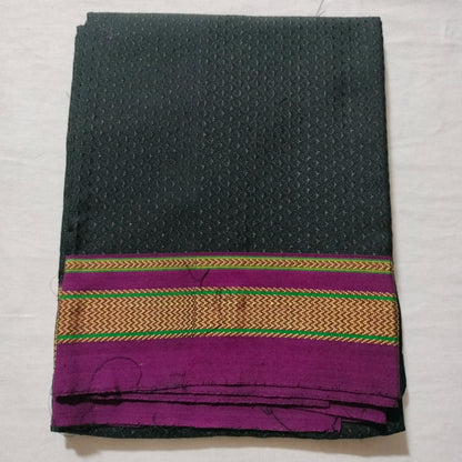 Khana Blouse Pieces Black With Majenta Border