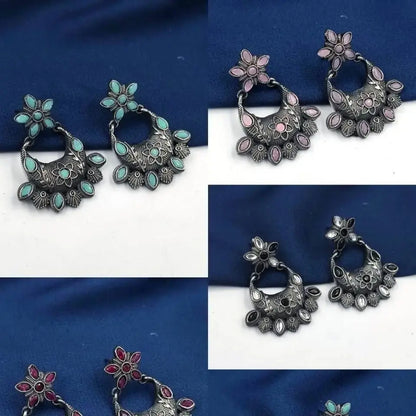 OXIDIZED SILVER LOOK LIKE REPLICA EARRINGS