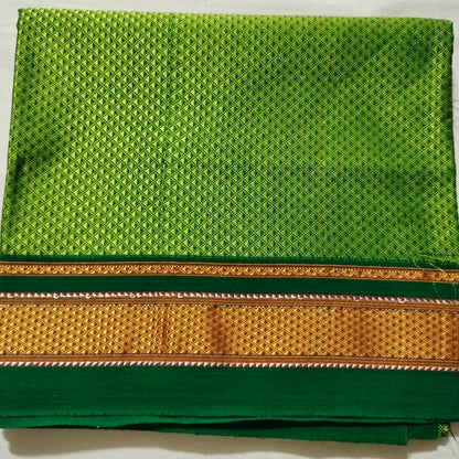Khana Blouse Piece Green With Bottle Green Border