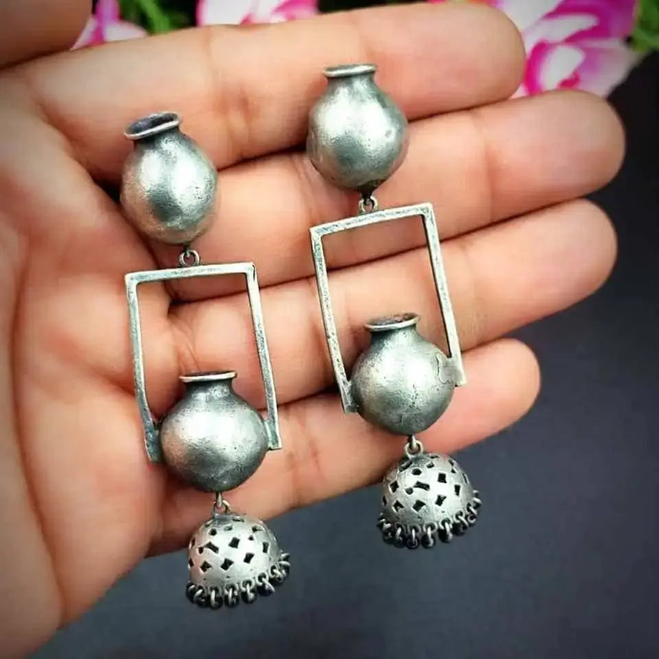 OXIDISED MATKA EARING