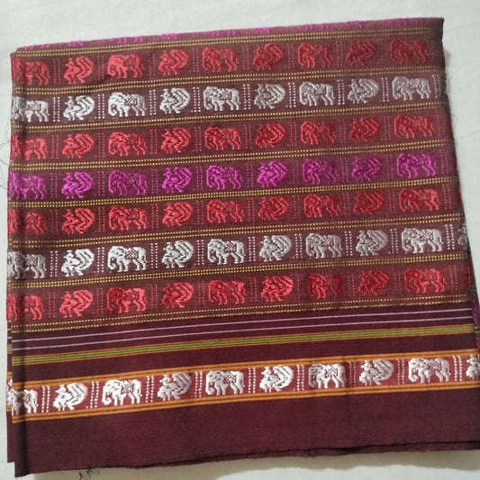 Khana Blouse Pieces Multicolour With Maroon Border