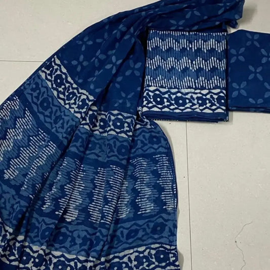 Cotton Indigo Salwar Suit Blue