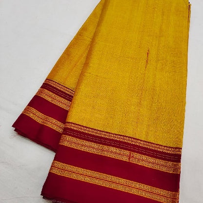 Ilkal Gayathri Satin Silk Yellow with Maroon