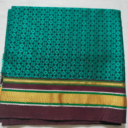 Khana Blouse Piece Green and maroon Border