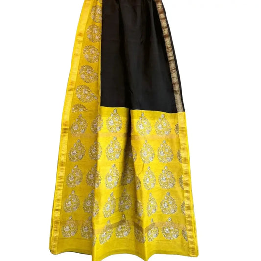 Maheshwari Cotton silk Yellow with Black