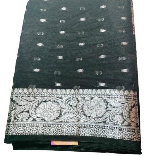 Semi Georgette Banarasi Black Saree