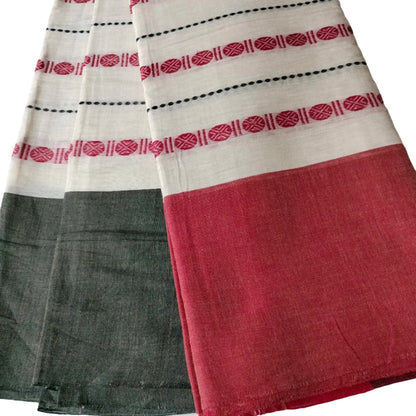 Dhaniakhali Saree Cream With Maroon