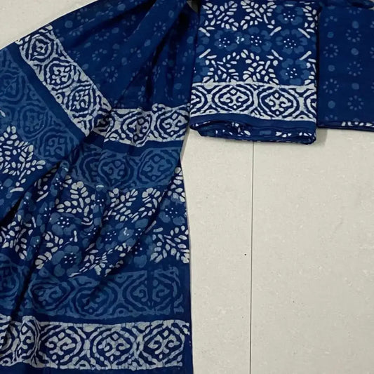 COTTON INDIGO SALWAR SUIT BLUE 1