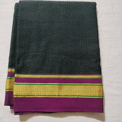 Khana blouse Piece Black With Majenta