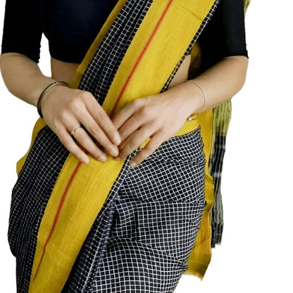 Anchu Patteda Saree yellow Border