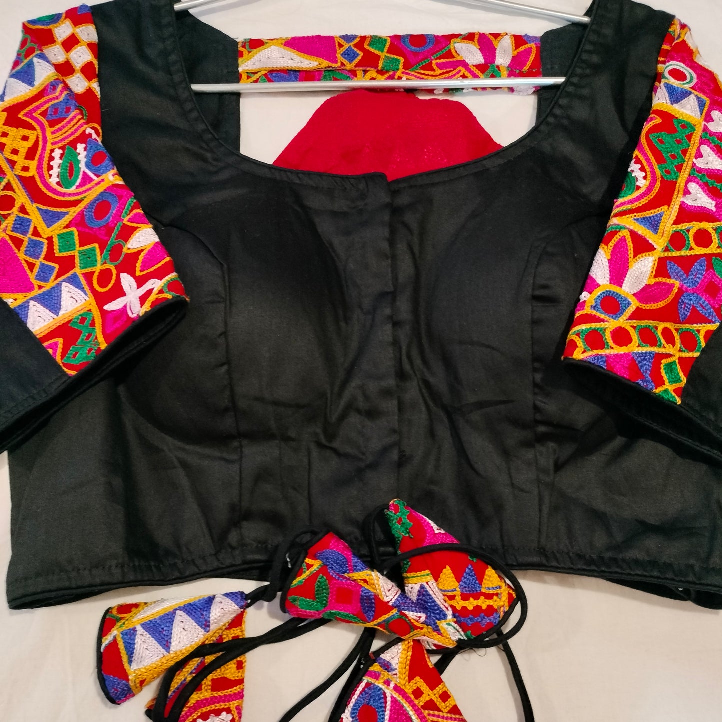 Black Patch Work Blouse