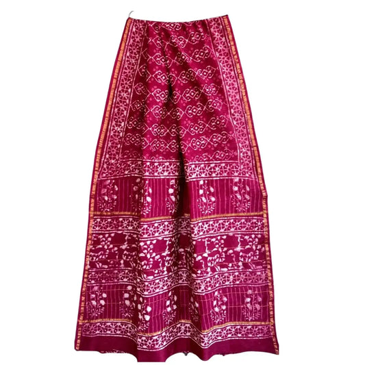 Chanderi Cotton Silk Saree Majenta