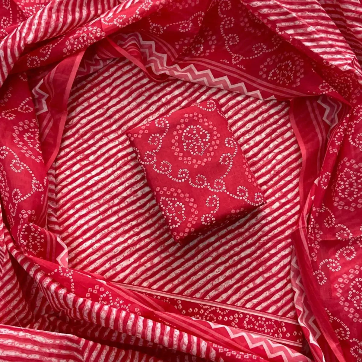 HANDBLOCK PRINT COTTON SUIT PINK