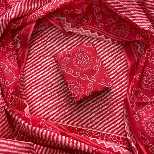 HANDBLOCK PRINT COTTON SUIT PINK