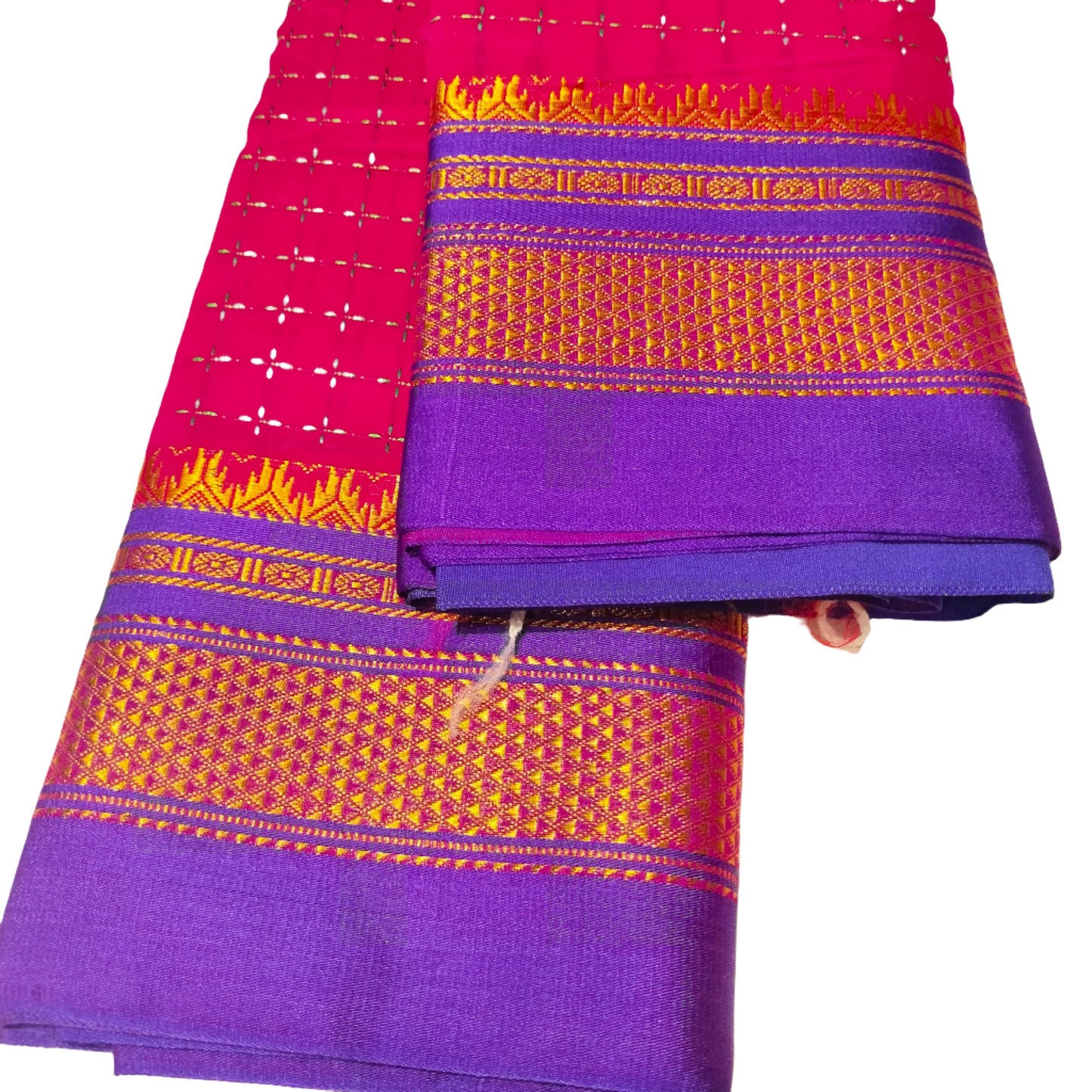 Ilkal Saree Star Thread Weaved Saree Majenta With Blue