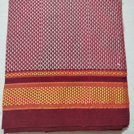 Khana Blouse Piece Silver With Maroon