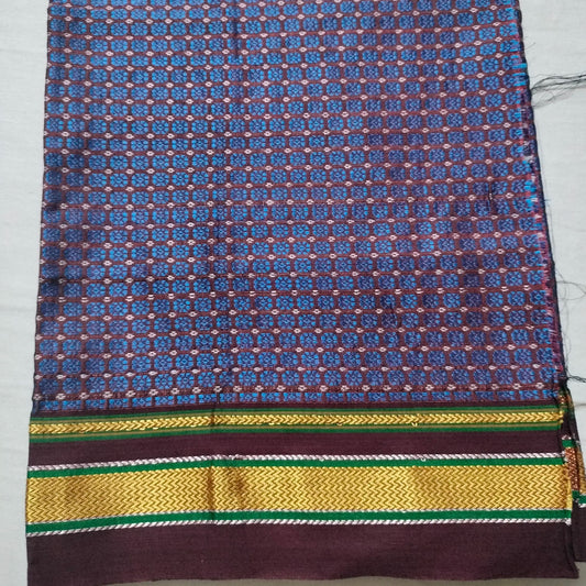 Khana Blouse Piece Blue with Maroon