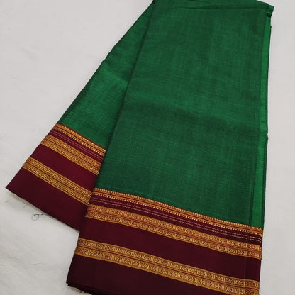 Ilkal Gayathri Satin Silk Green with Maroon