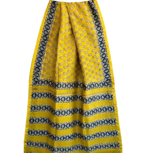 Chanderi Cotton Silk Saree Yellow