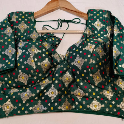 Banarasi Bottle Green Blouse